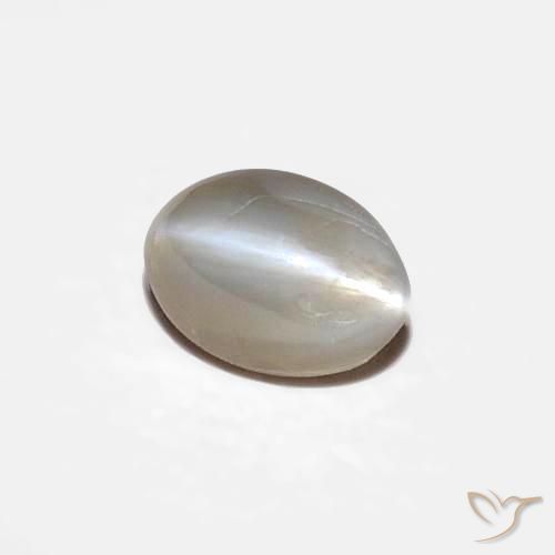 0.34ct Natürlicher Sehr helles Grau Chrysoberyll-Katzenauge, Oval, Lichtundurchlässig