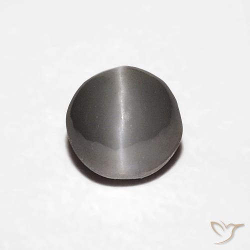 0.38ct Natürlicher Sehr helles Grau Chrysoberyll-Katzenauge, Oval, Lichtundurchlässig
