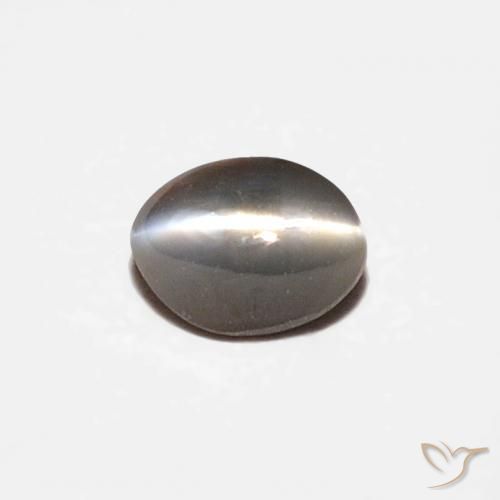 0.26ct Natürlicher Grauschwarz Chrysoberyll-Katzenauge, Oval, Lichtundurchlässig