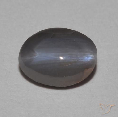 0.62ct Natürlicher Mittelgrau Chrysoberyll-Katzenauge, Oval, Lichtundurchlässig
