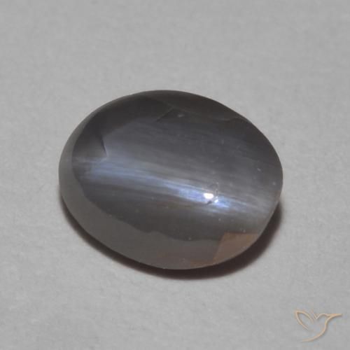 9,17 ctw natürlicher Mittelgrau Chrysoberyll-Katzenauge, Oval, Lichtundurchlässig