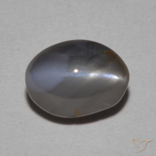 0.95ct Natürlicher Mittelgrau Chrysoberyll-Katzenauge, Oval, Lichtundurchlässig