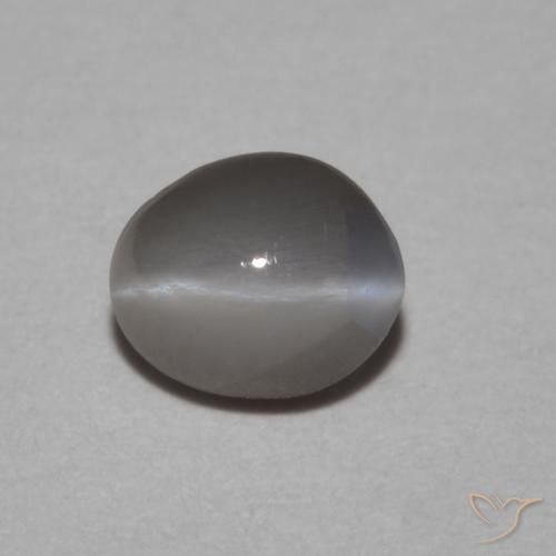0.53ct Natürlicher Medium Dark-Grey Chrysoberyll-Katzenauge, Oval, Lichtundurchlässig