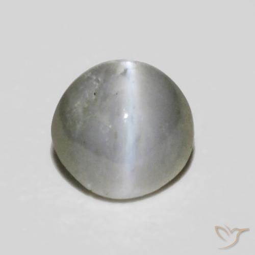 0.30ct Natürlicher Sehr helles Grau Chrysoberyll-Katzenauge, Oval, Lichtundurchlässig