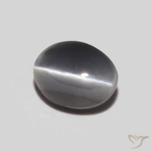 9,17 ctw natürlicher Mittelgrau Chrysoberyll-Katzenauge, Oval, Lichtundurchlässig