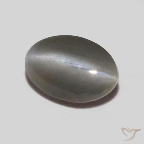 0.25ct Natürlicher Mittelgrau Chrysoberyll-Katzenauge, Oval, Lichtundurchlässig