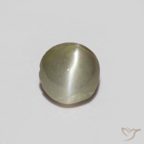 0.14ct Natürlicher Hellgrau Chrysoberyll-Katzenauge, Oval, Lichtundurchlässig