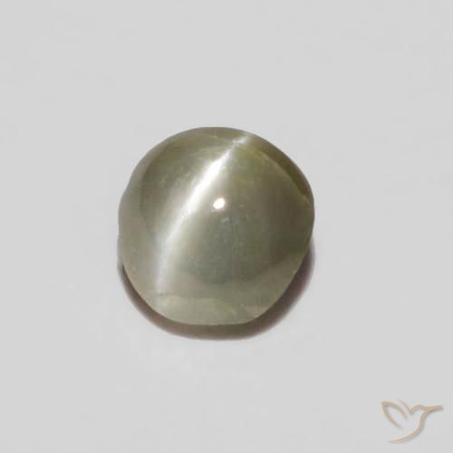 9,17 ctw natürlicher Hellgrau Chrysoberyll-Katzenauge, Oval, Lichtundurchlässig