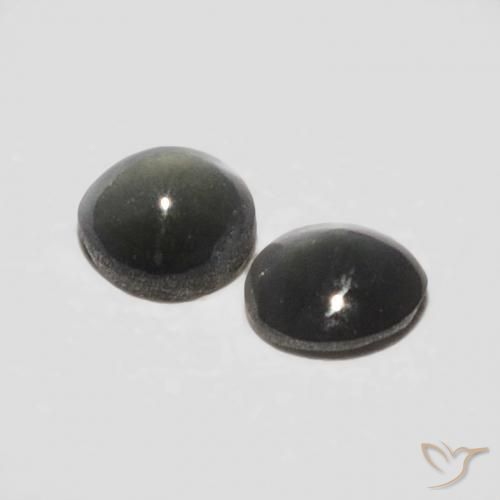 0.36 ct natürliche Grauschwarz Chrysoberyll-Katzenauge-Edelsteine, Oval, Lichtundurchlässig