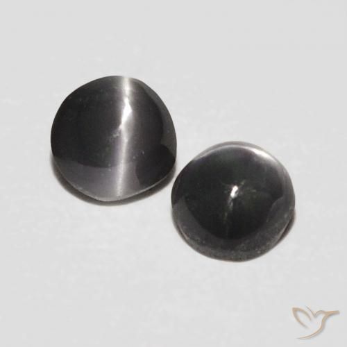 0.41 ct natürliche Dunkelgrau Chrysoberyll-Katzenauge-Edelsteine, Oval, Lichtundurchlässig