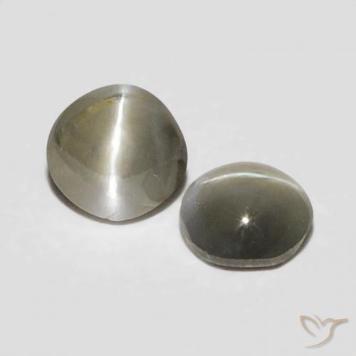 0.38 ct natürliche Sehr helles Grau Chrysoberyll-Katzenauge-Edelsteine, Oval, Lichtundurchlässig