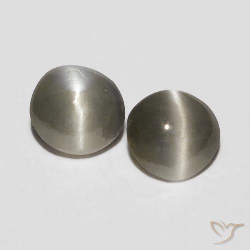 0.32ctw Natürlicher Mittelgrau Chrysoberyll-Katzenauge, Oval, Lichtundurchlässig