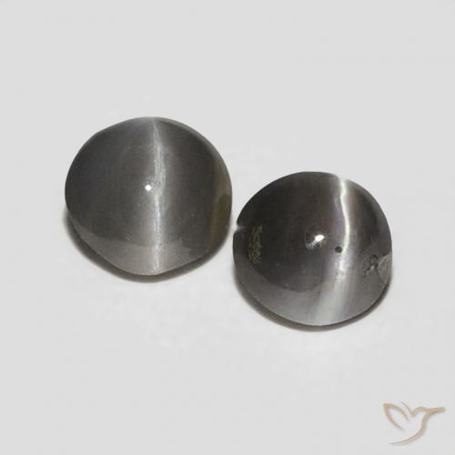 0.30ctw Natürlicher Grauschwarz Chrysoberyll-Katzenauge, Oval, Lichtundurchlässig