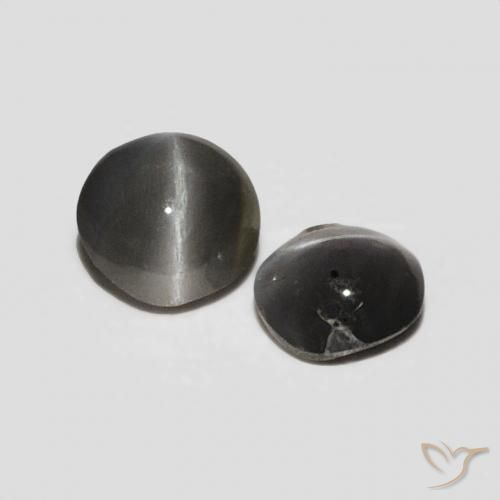 0.30 ct natürliche Grauschwarz Chrysoberyll-Katzenauge-Edelsteine, Oval, Lichtundurchlässig