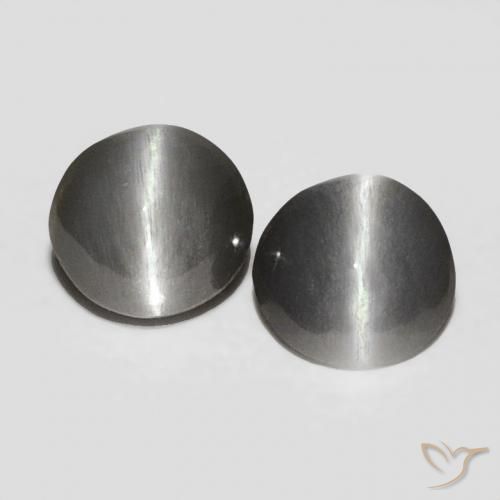 0.41ctw Natürlicher Mittelgrau Chrysoberyll-Katzenauge, Oval, Lichtundurchlässig