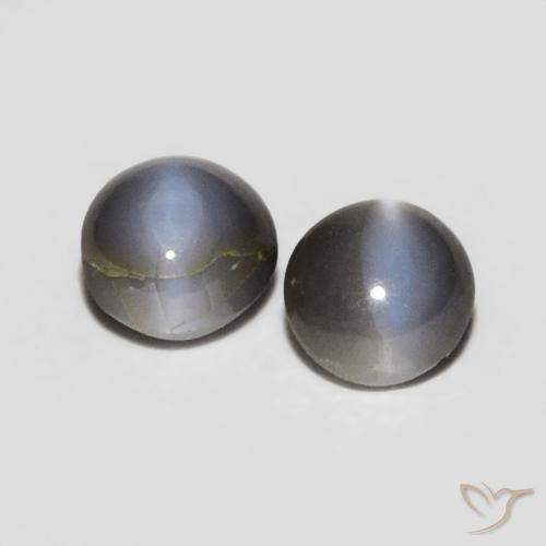 0.34ctw Natürlicher Mittelgrau Chrysoberyll-Katzenauge, Oval, Lichtundurchlässig