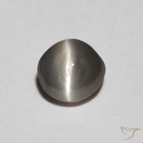 0.16ct Natürlicher Mittelgrau Chrysoberyll-Katzenauge, Oval, Lichtundurchlässig