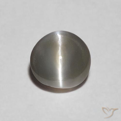 0.30ct Natürlicher Sehr helles Grau Chrysoberyll-Katzenauge, Oval, Lichtundurchlässig