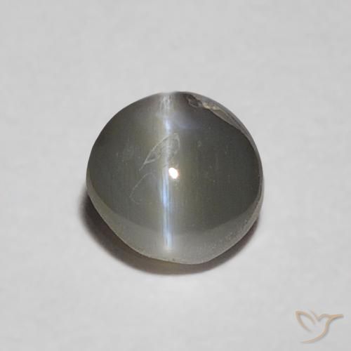 0.37ct Natürlicher Medium Dark-Gray Chrysoberyll-Katzenauge, Oval, Lichtundurchlässig