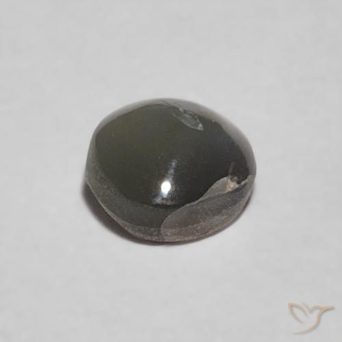 9,17 ctw natürlicher Medium Dark-Gray Chrysoberyll-Katzenauge, Oval, Lichtundurchlässig