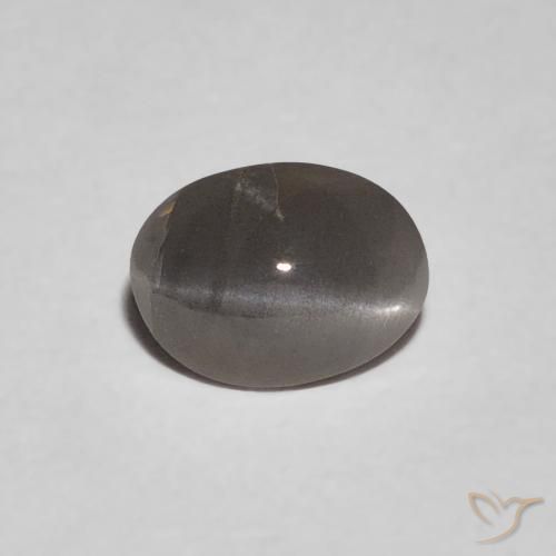 0.47ct Natürlicher Mittelgrau Chrysoberyll-Katzenauge, Oval, Lichtundurchlässig