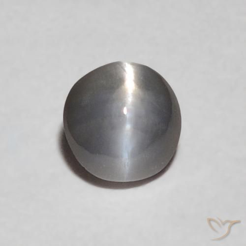 0.24ct Natürlicher silbergrau Chrysoberyll-Katzenauge, Oval, Lichtundurchlässig