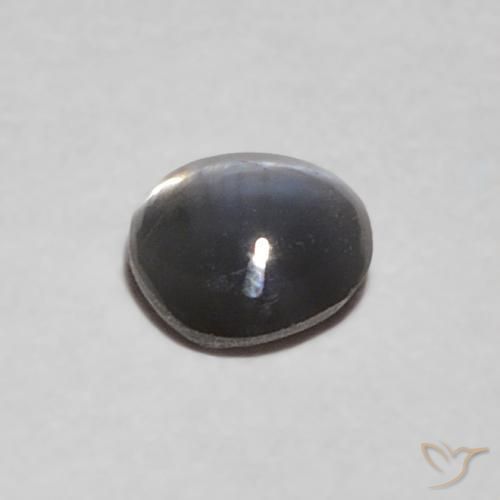 9,17 ctw natürlicher silbergrau Chrysoberyll-Katzenauge, Oval, Lichtundurchlässig