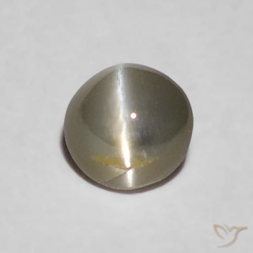 0.20ct Natürlicher Sehr helles Grau Chrysoberyll-Katzenauge, Oval, Lichtundurchlässig