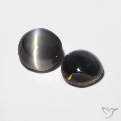 0.67 ct natürliche silbergrau Chrysoberyll-Katzenauge-Edelsteine, Oval, Lichtundurchlässig