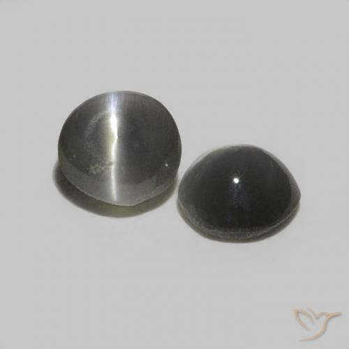 0.35 ct natürliche Stahlgrau Chrysoberyll-Katzenauge-Edelsteine, Runden, Lichtundurchlässig