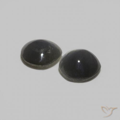 0.35 ct natürliche Stahlgrau Chrysoberyll-Katzenauge-Edelsteine, Runden, Lichtundurchlässig