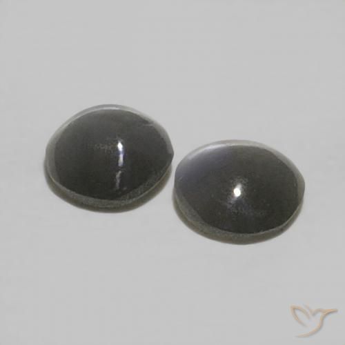 0.45 ct natürliche Grauschwarz Chrysoberyll-Katzenauge-Edelsteine, Runden, Lichtundurchlässig