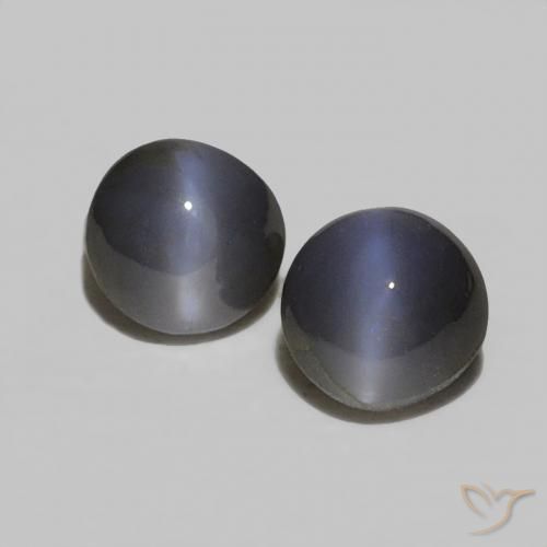 0.51ctw Natürlicher Schwarz-Grau Chrysoberyll-Katzenauge, Oval, Lichtundurchlässig