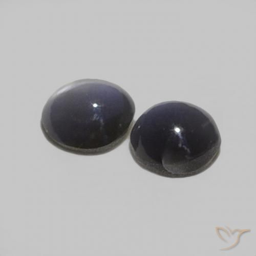 0.44 ct natürliche Schwarz-Grau Chrysoberyll-Katzenauge-Edelsteine, Runden, Lichtundurchlässig