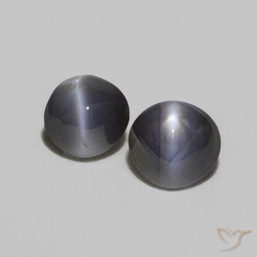 0.38ctw Natürlicher dunkelgrau Chrysoberyll-Katzenauge, Oval, Lichtundurchlässig
