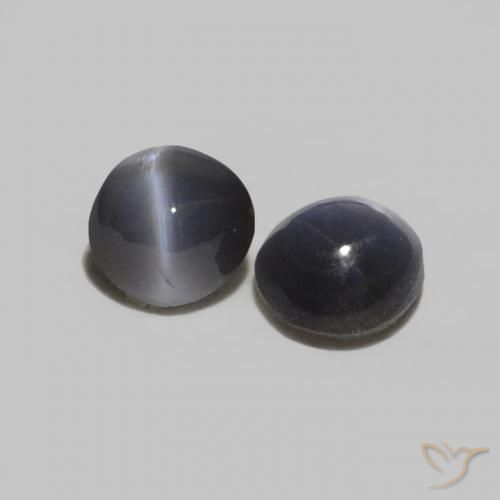 0.38 ct natürliche dunkelgrau Chrysoberyll-Katzenauge-Edelsteine, Oval, Lichtundurchlässig