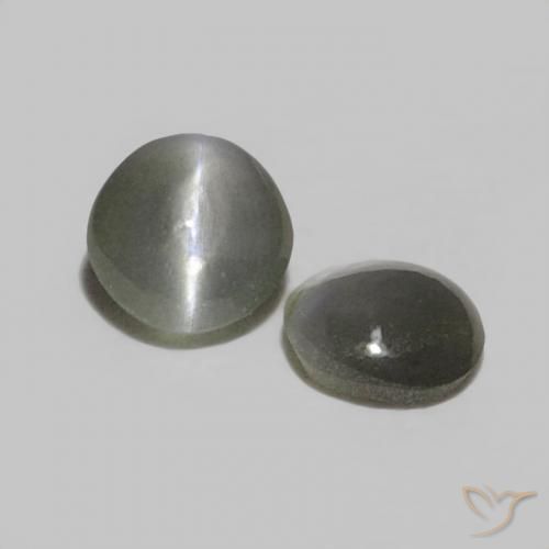 0.37 ct natürliche Mittelgrau Chrysoberyll-Katzenauge-Edelsteine, Oval, Lichtundurchlässig
