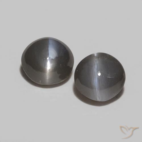 0.52ctw Natürlicher Grauschwarz Chrysoberyll-Katzenauge, Oval, Lichtundurchlässig