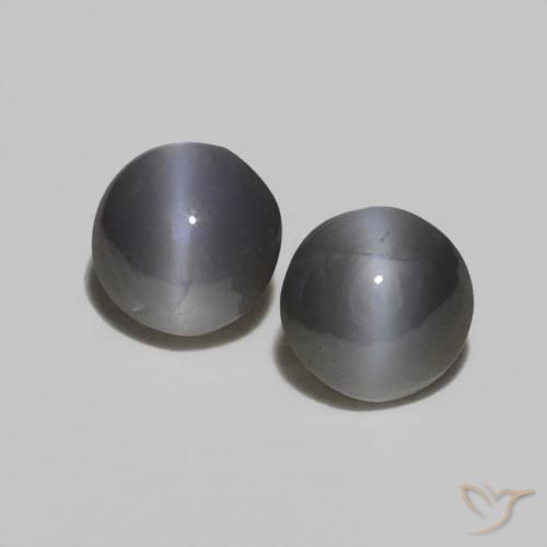 0.48ctw Natürlicher dunkelgrau Chrysoberyll-Katzenauge, Runden, Lichtundurchlässig
