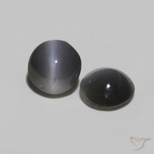 0.48 ct natürliche dunkelgrau Chrysoberyll-Katzenauge-Edelsteine, Runden, Lichtundurchlässig