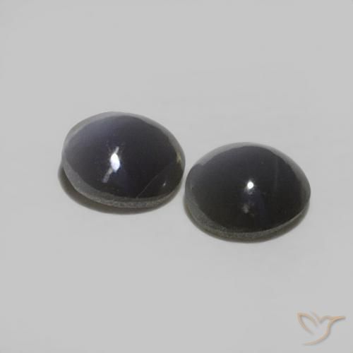 0.48 ct natürliche dunkelgrau Chrysoberyll-Katzenauge-Edelsteine, Runden, Lichtundurchlässig