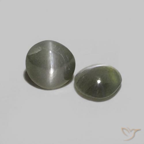 0.38 ct natürliche Grauschwarz Chrysoberyll-Katzenauge-Edelsteine, Runden, Lichtundurchlässig