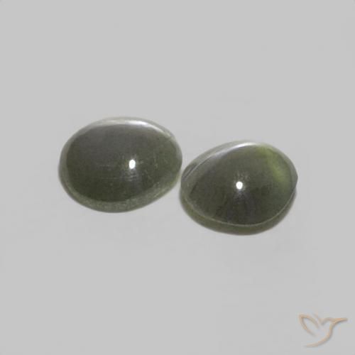 0.38 ct natürliche Grauschwarz Chrysoberyll-Katzenauge-Edelsteine, Runden, Lichtundurchlässig