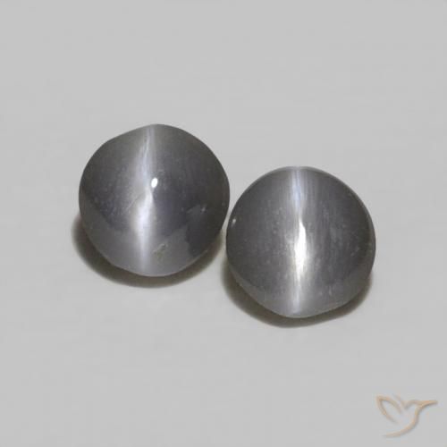 0.35ctw Natürlicher Grau Chrysoberyll-Katzenauge, Oval, Lichtundurchlässig