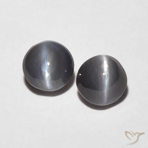 0.47ctw Natürlicher Mittelgrau Chrysoberyll-Katzenauge, Runden, Lichtundurchlässig