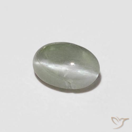 9,17 ctw natürlicher gelblich-grün Chrysoberyll-Katzenauge, Oval, Lichtundurchlässig