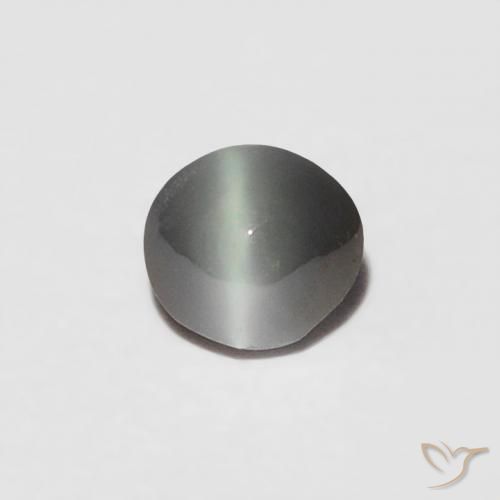 0.16ct Natürlicher Blassgrünes Grau Chrysoberyll-Katzenauge, Oval, Lichtundurchlässig