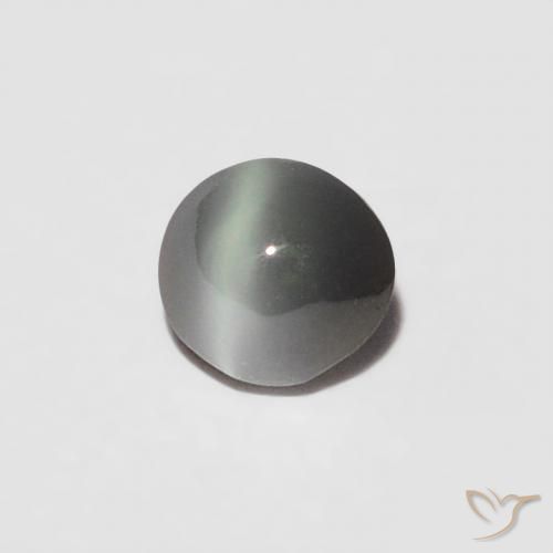 9,17 ctw natürlicher Blassgrünes Grau Chrysoberyll-Katzenauge, Oval, Lichtundurchlässig