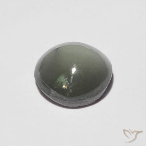9,17 ctw natürlicher Mittelgrau Chrysoberyll-Katzenauge, Runden, Lichtundurchlässig