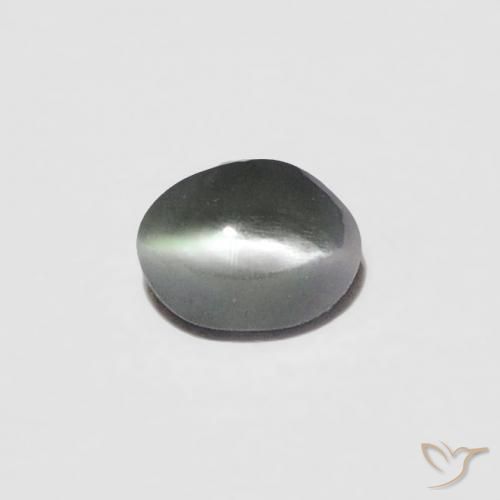 0.10ct Natürlicher Blassgrünes Grau Chrysoberyll-Katzenauge, Oval, Lichtundurchlässig